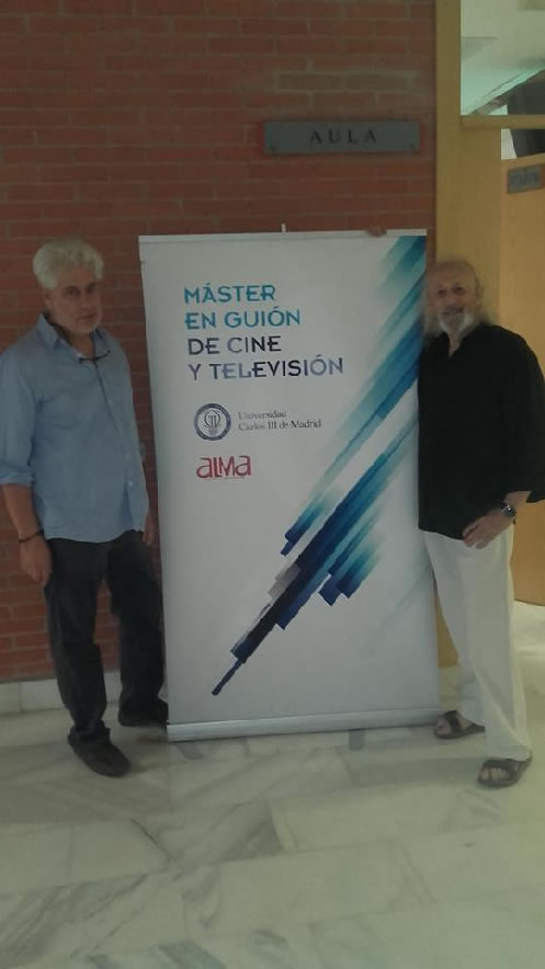 José Noya y Moncho Armendariz en el Máster Guión Cine y Televisión UC3M