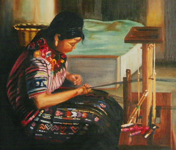 Mujer trabajando en un telar