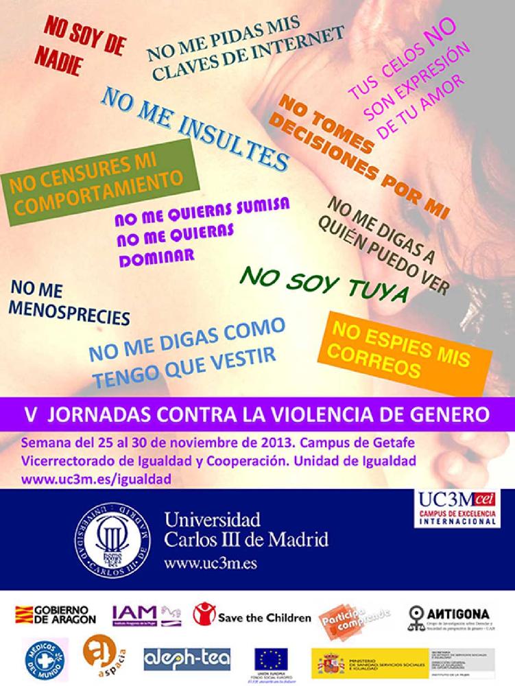 Cartel de las V Jornadas contra la violencia de género de la UC3M