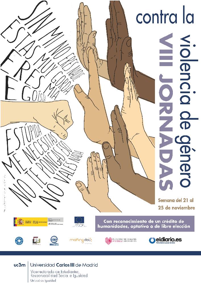 Cartel de las VIII Jornadas contra la violencia de género de la UC3M