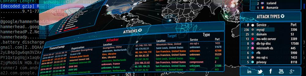 Ciberseguridad: foto pantalla con mapa mundial e información de ciberataques