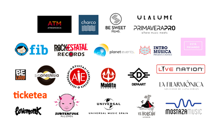 Logos Empresas de prácticas del Máster en Industria Musical y Estudios sonoros UC3M