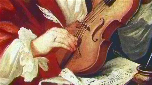 Pintura de hombre con violín