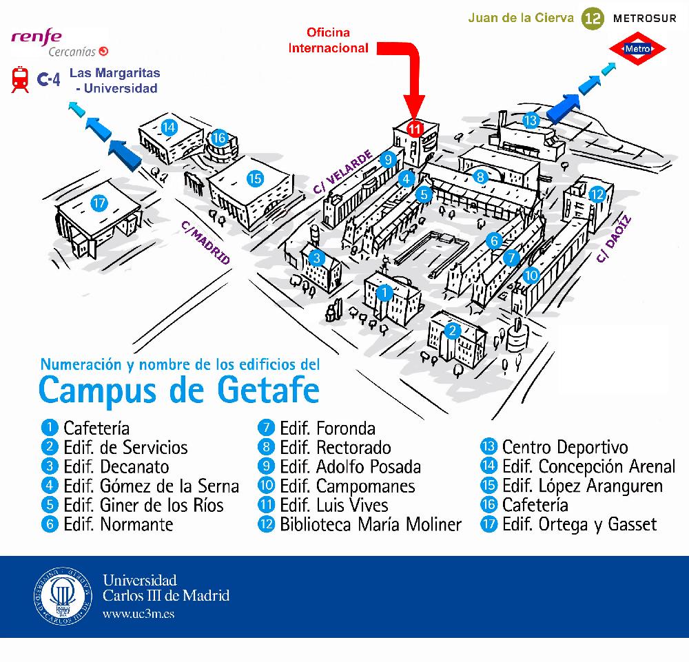 Mapa del campus de Getafe
