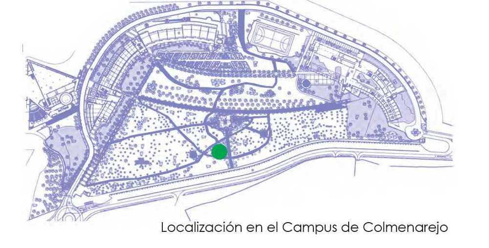 		Plano del Campus de Colmenarejo indicando dónde se encuentra esta especie 