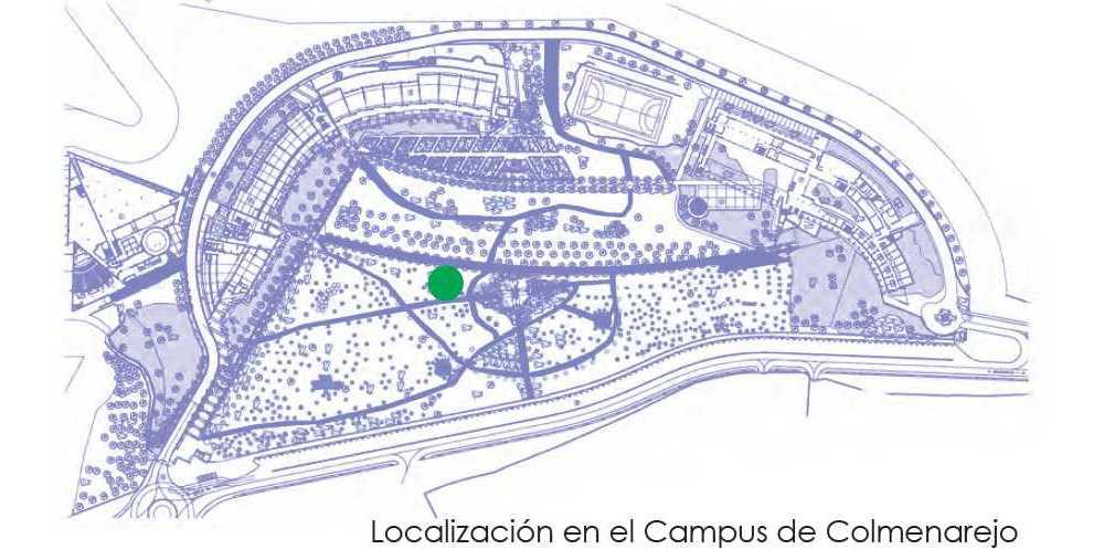 Plano del Campus de Colmenarejo indicando dónde se encuentra esta especie