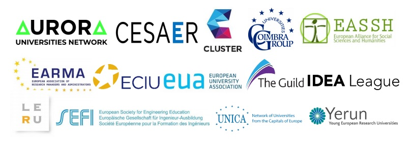 Logos de asociaciones representantes de universidades entre las que se encuentra Yerun