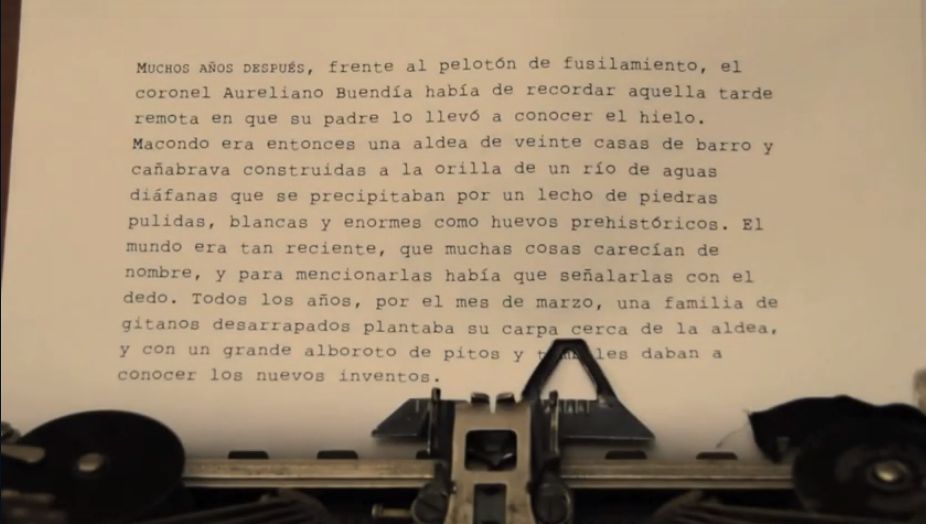 Texto escrito en máquina de escribir