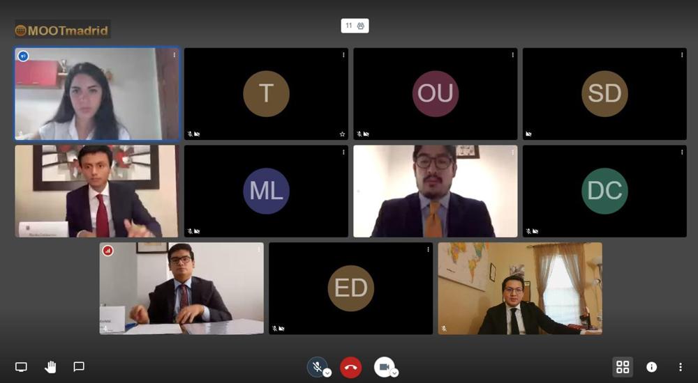 MAI students from the uc3m team at the Moot Madrid virtual hearings