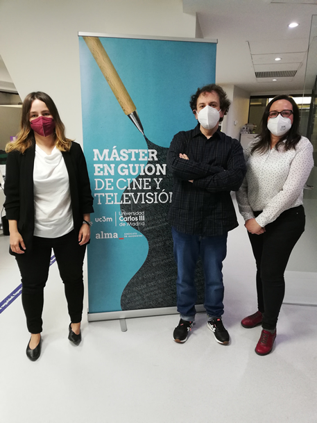 Susana Herreras, Antonio Trashorras y María Cervera en el Máster Propio UC3M en Guion de Cine y TV