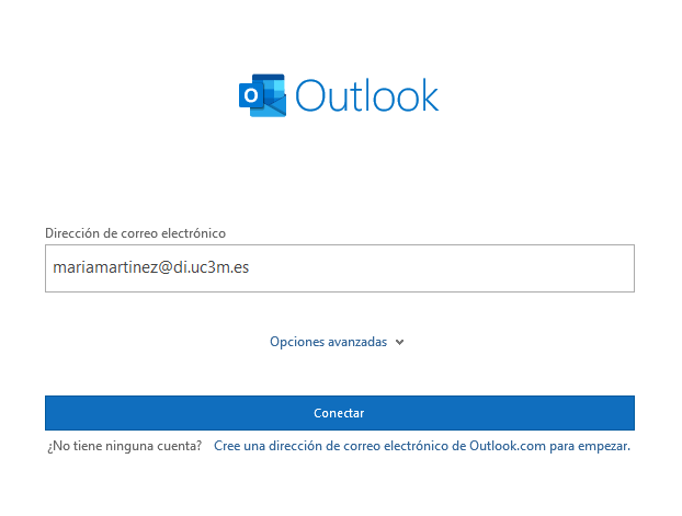 Configuración Outlook paso 1