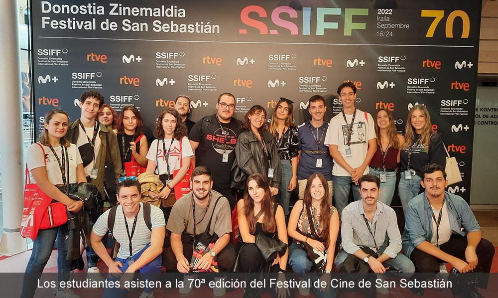 Estudiantes del Máster en Gestión de la INdustria Cinematográfica en el Festival de San Sebastián