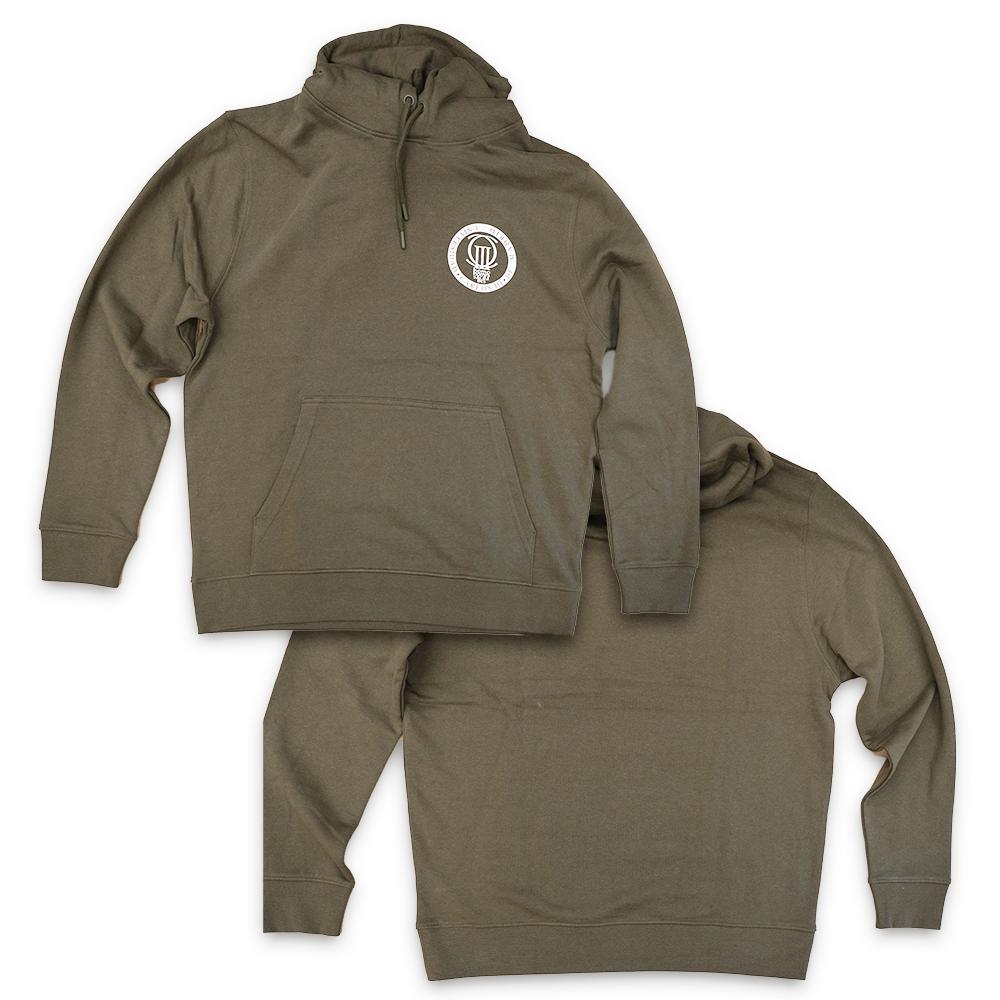 Sudadera verde escudo capucha