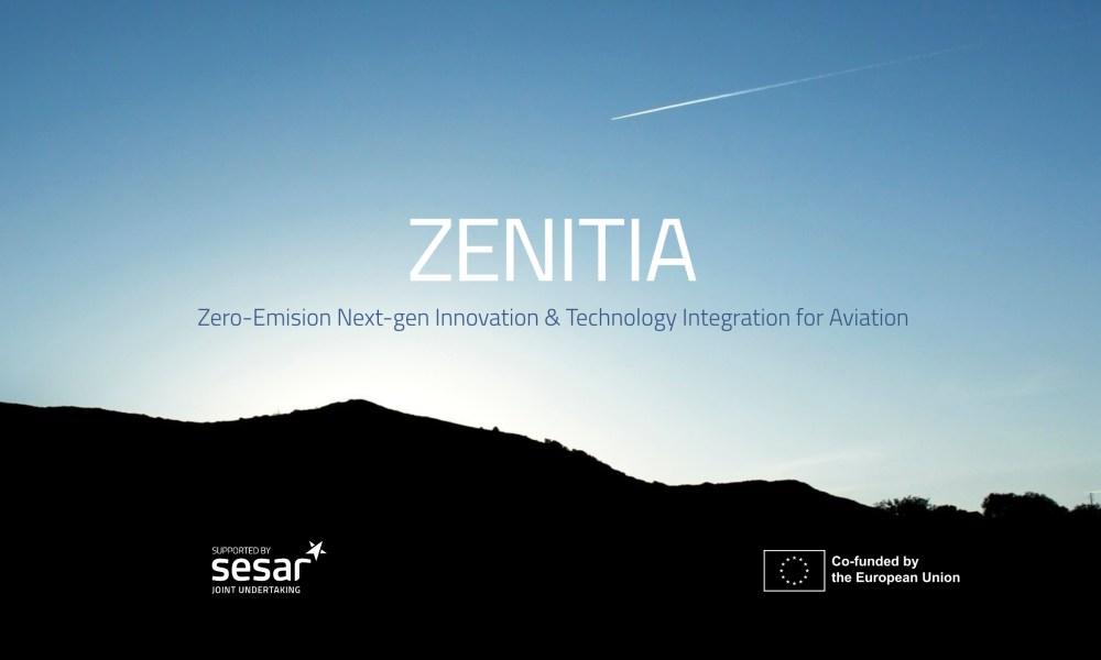 Imagen de un paisaje con un horizonte y un avión volando al fondo, para ilustrar el proyecto ZENITIA