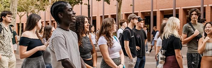 Fotografía de Estudiantes free movers en el Campus de Puerta de Toledo de la Universidad Carlos III de Madrid