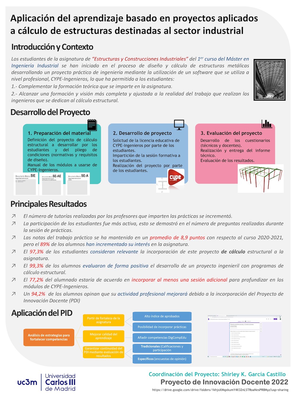 Aplicación del aprendizaje basado en proyectos aplicados a cálculo de estructuras destinadas al sector industrial