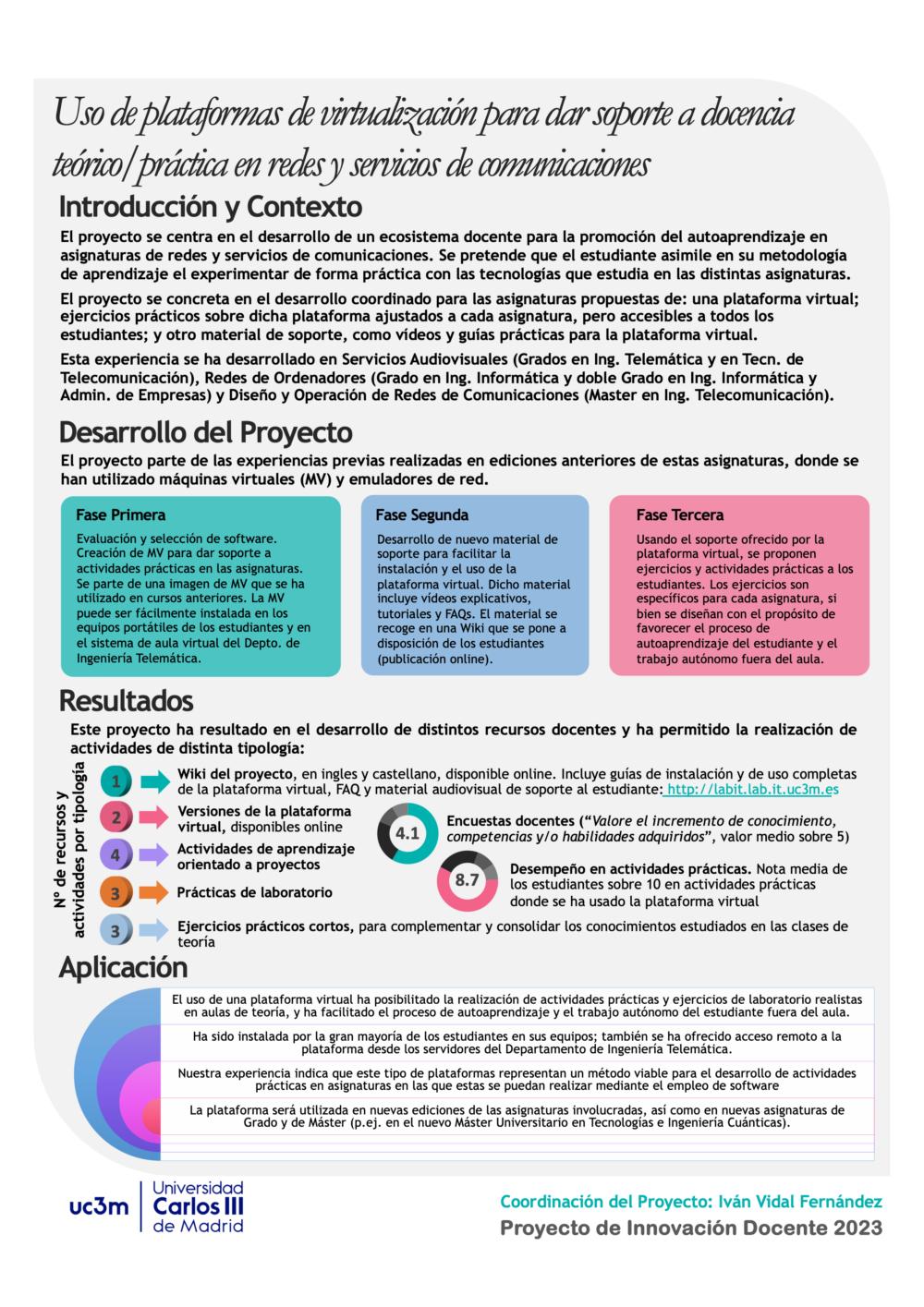 Uso de plataformas de virtualización para dar soporte a docencia teórico / práctica en redes y servicios de comunicaciones
