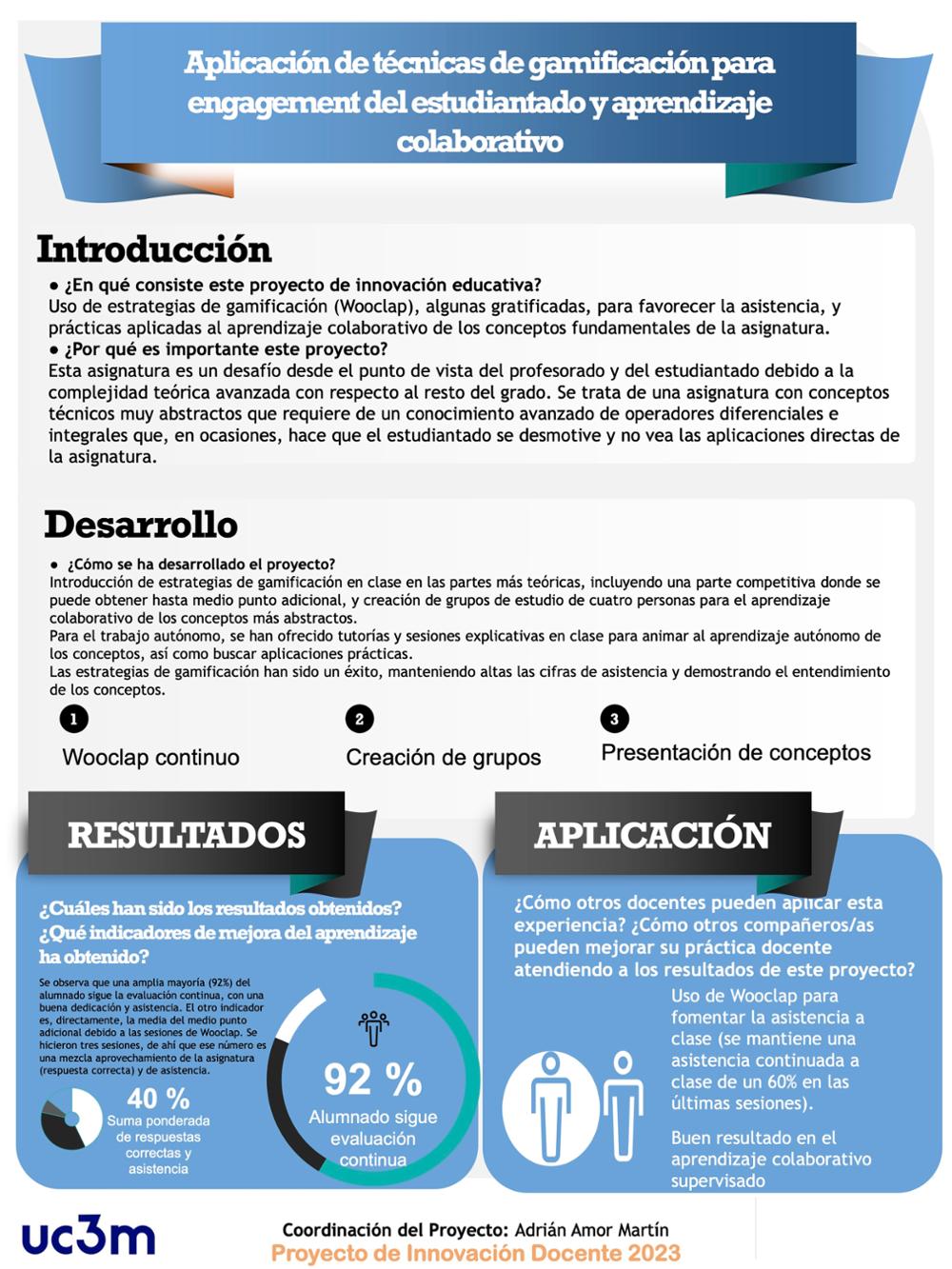 Aplicación de técnicas de gamificación para engagement del estudiantado y aprendizaje colaborativo