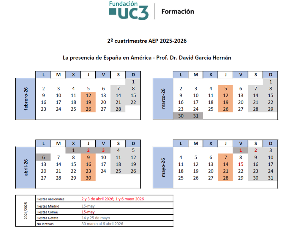 Jueves. Del 12 de febrero al 28 de mayo de 2026