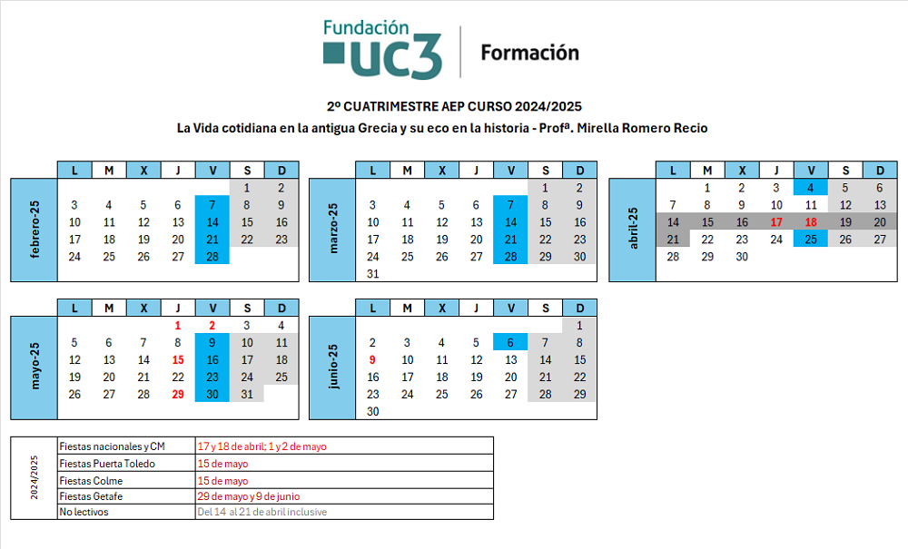 Viernes. Del 7 de febrero al 6 de junio de 2025.