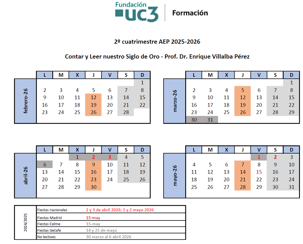 Jueves. Del 12 de febrero al 28 de mayo de 2026