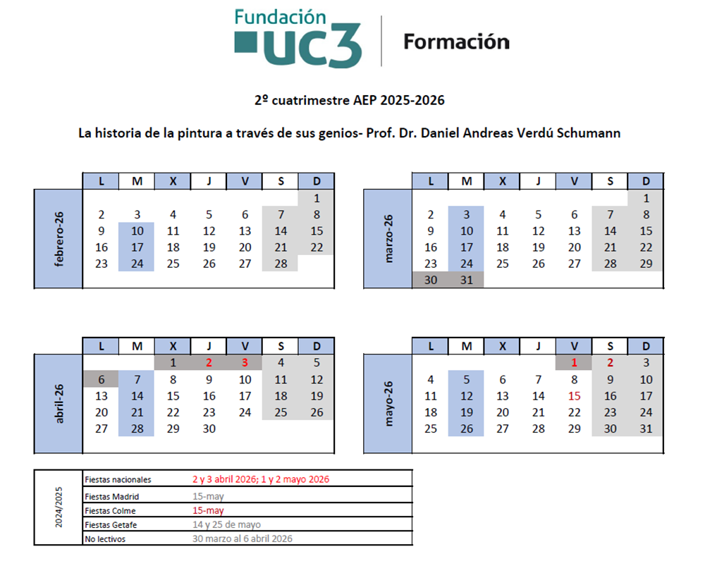 Martes. Del 10 de febrero al 26 de mayo 2026