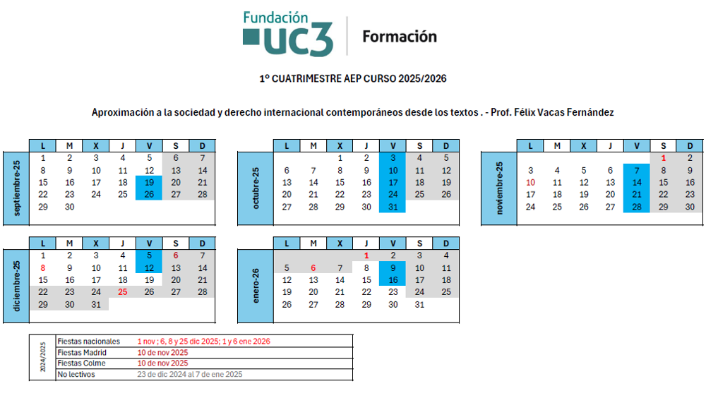 Viernes, del 19 septiembre 2025 al 16 enero 2026 