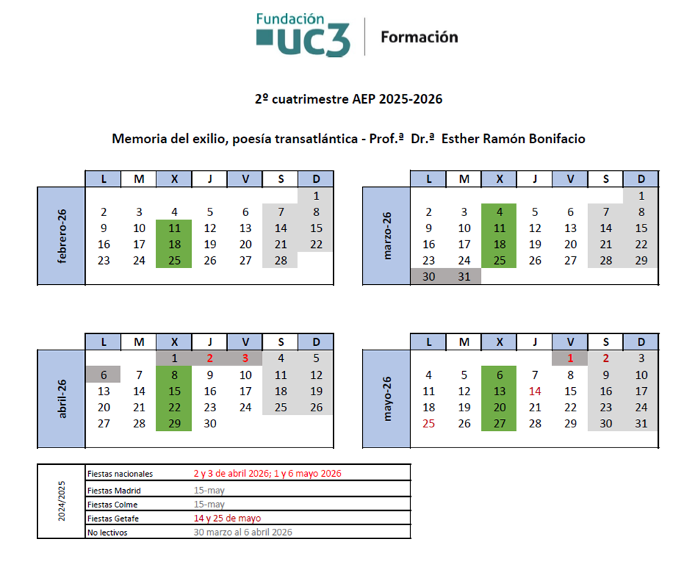 Miércoles. Del 11 de febrero al 27 de mayo 2026