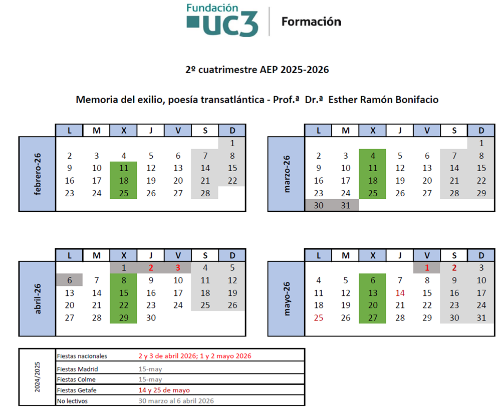Miércoles. Del 11 de febrero al 27 de mayo 2026