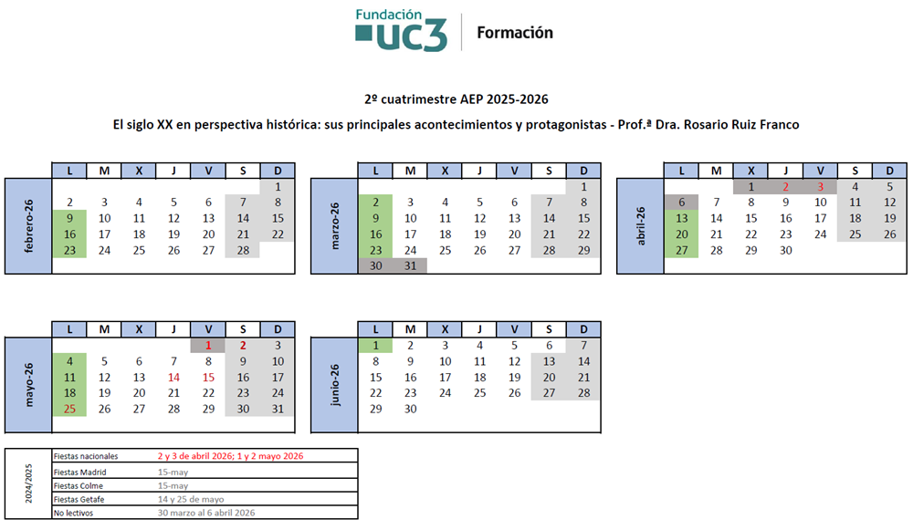 Lunes. Del 9 de febrero al 1 de junio de 2026