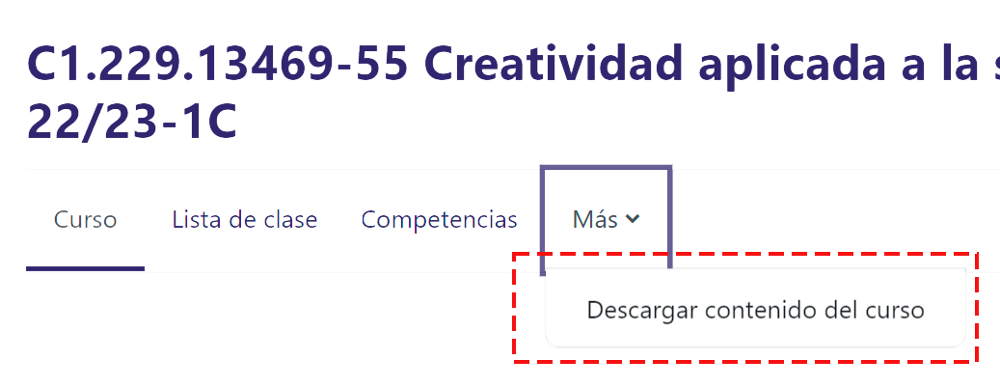 Descarga de contenidos de un curso en la aplicación Aula Global