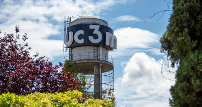 Imagen Campus Getafe - tanque agua y acrónimo