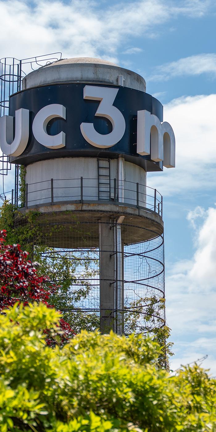 Imagen Campus Getafe - tanque agua y acrónimo